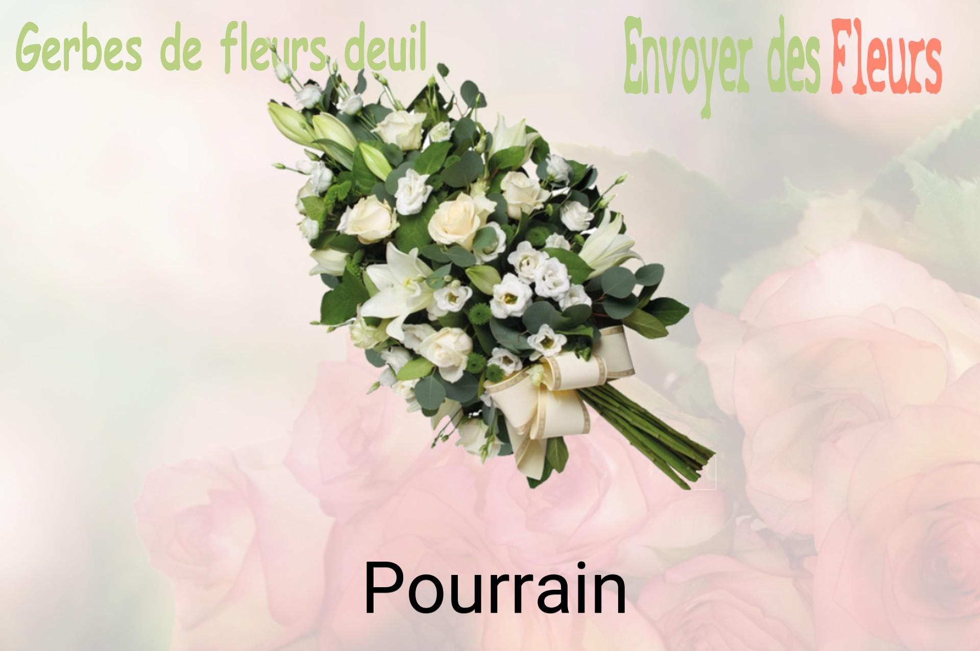 Gerbe de fleurs de deuil livrée à Pourrain